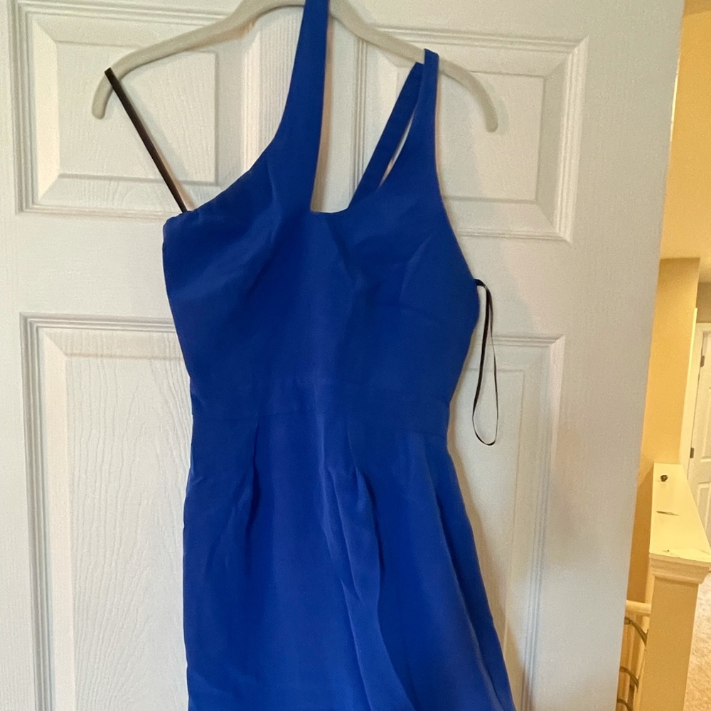 Unique royal blue mini dress